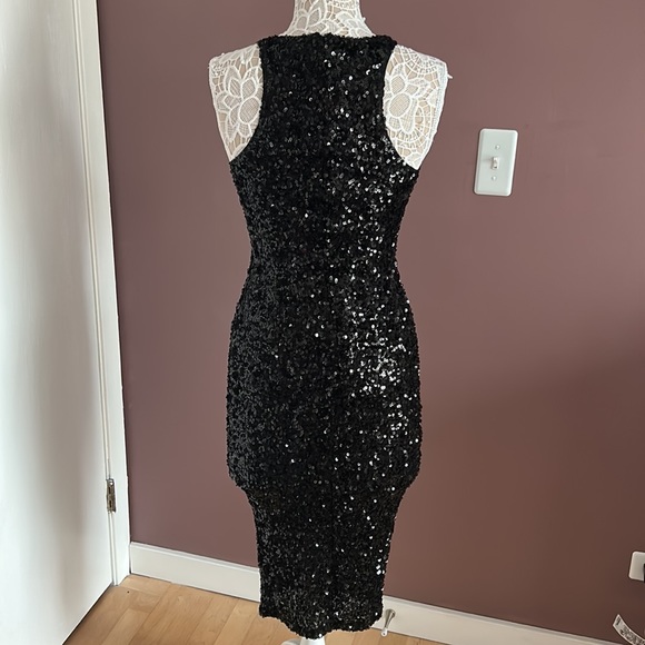 CLUB L LONDON Black Seduce Me Sequin Midi Dress - Picture 3 of 10